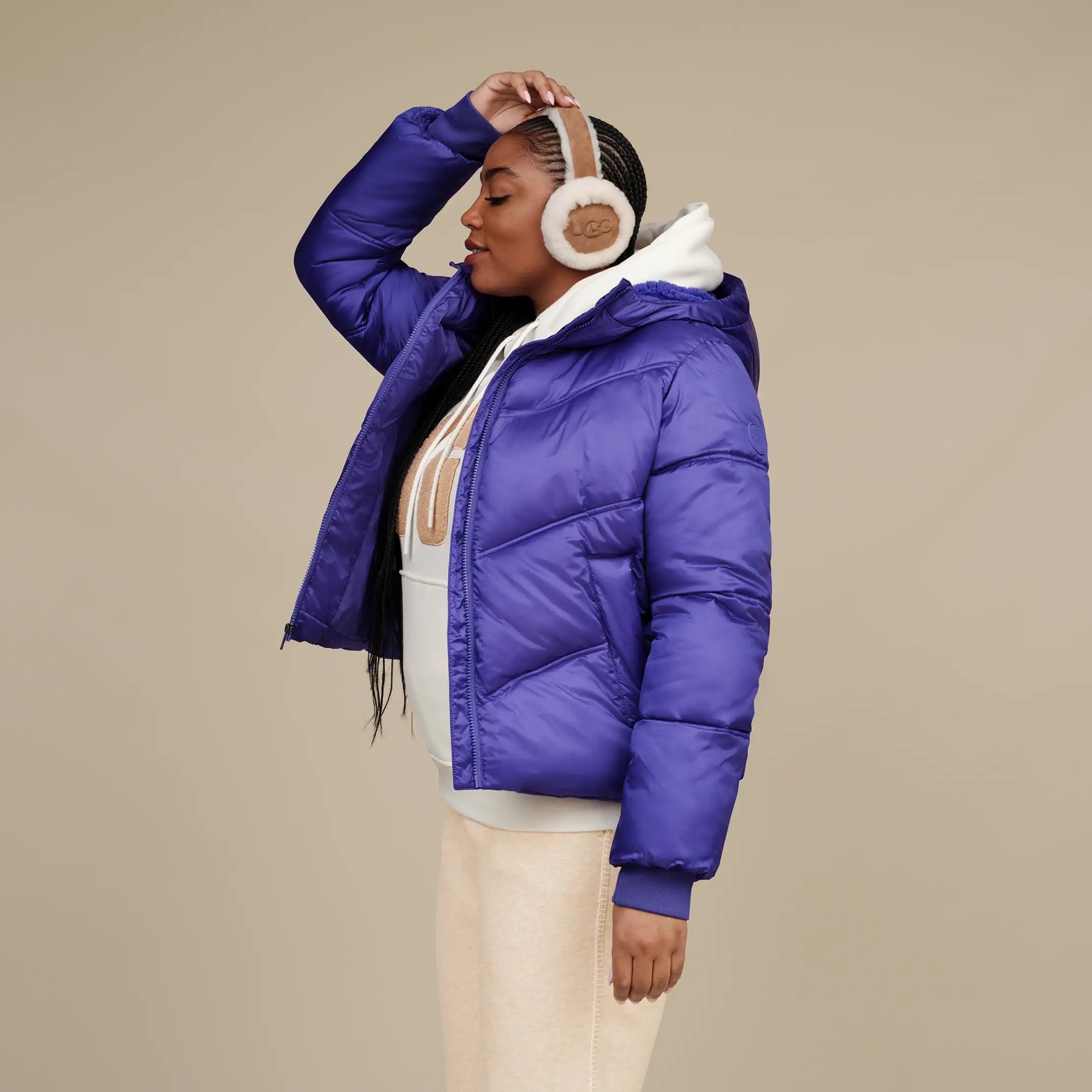Sheepskin Embroidery Earmuff