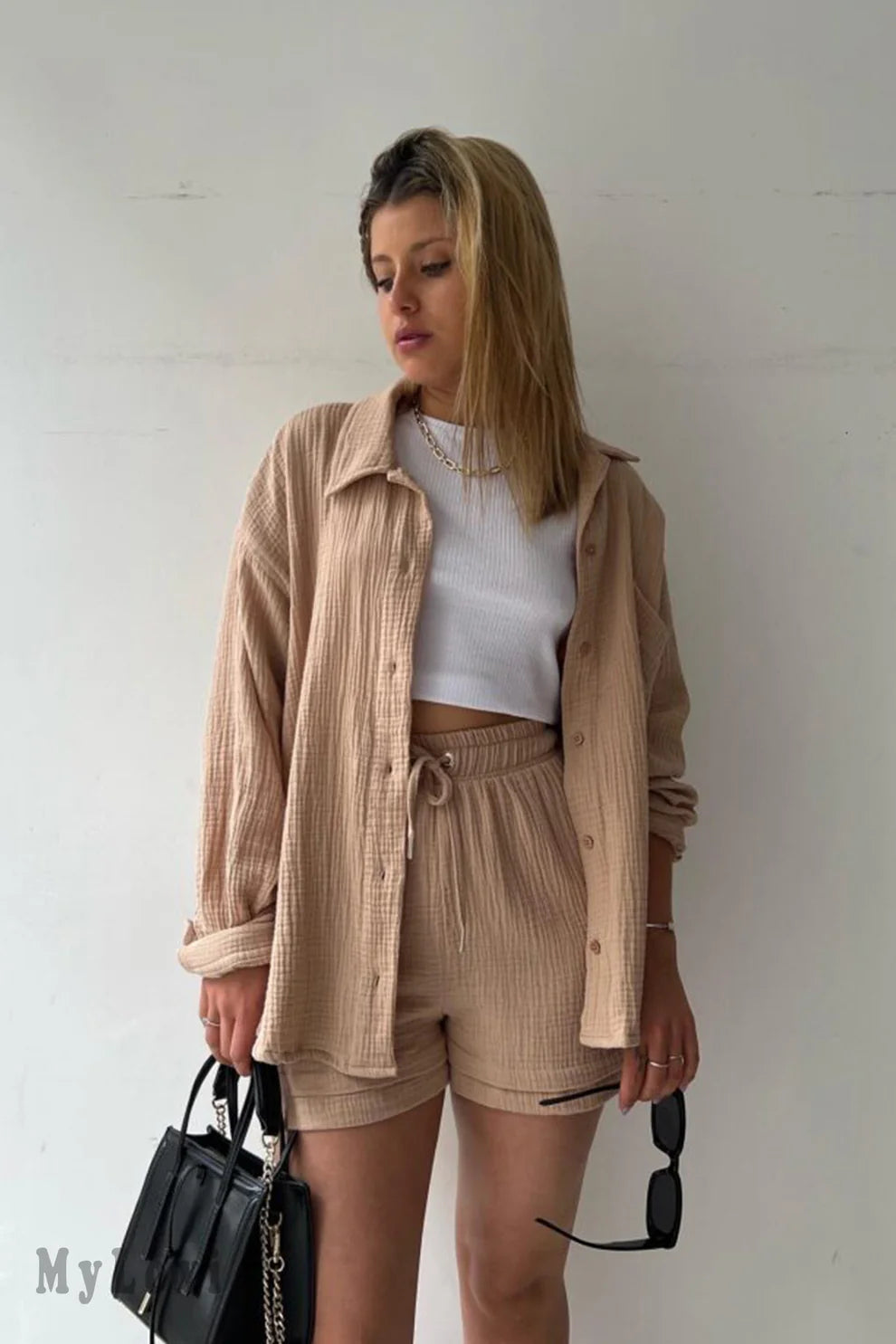 Long-sleeved Shirt Long Set