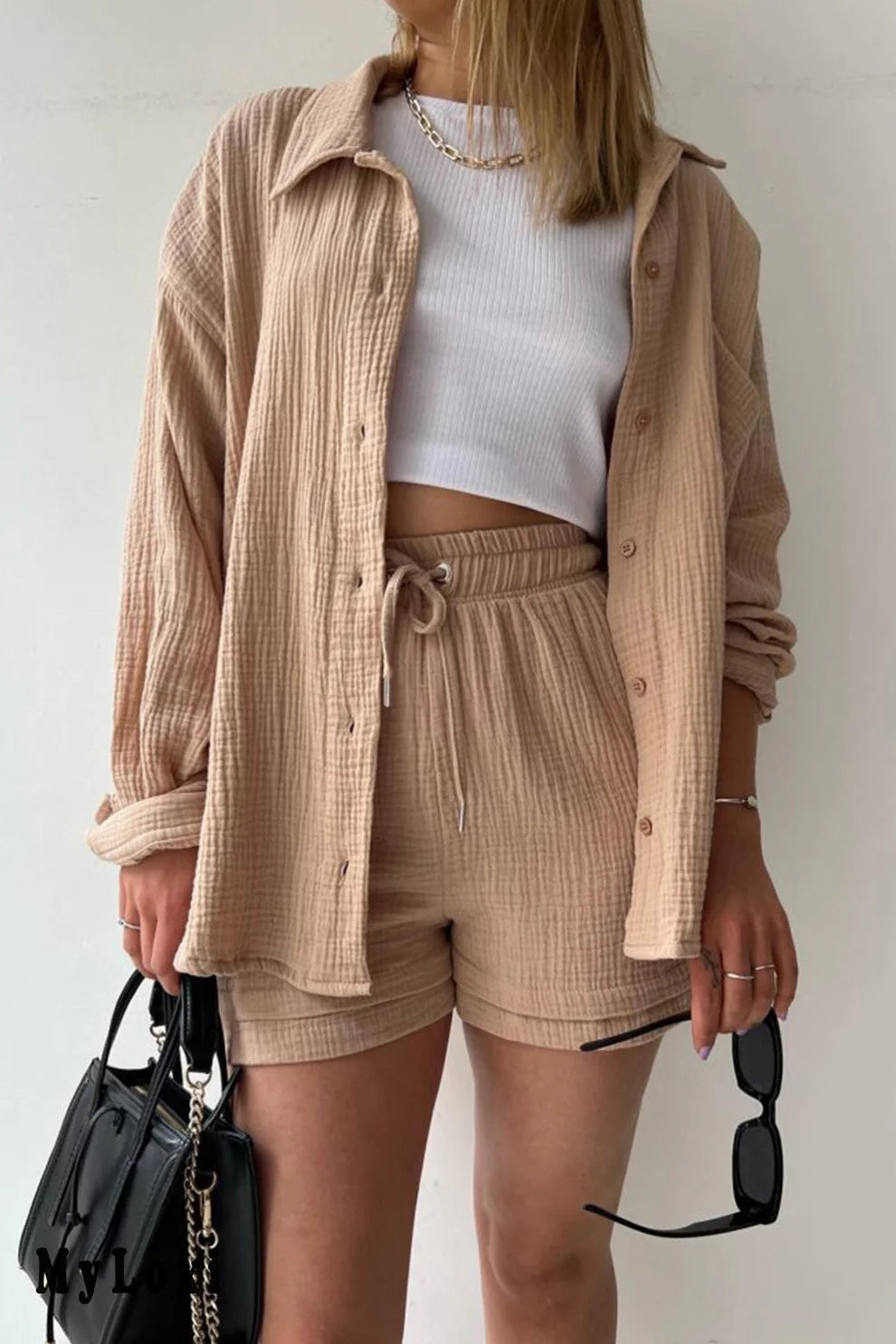 Long-sleeved Shirt Long Set