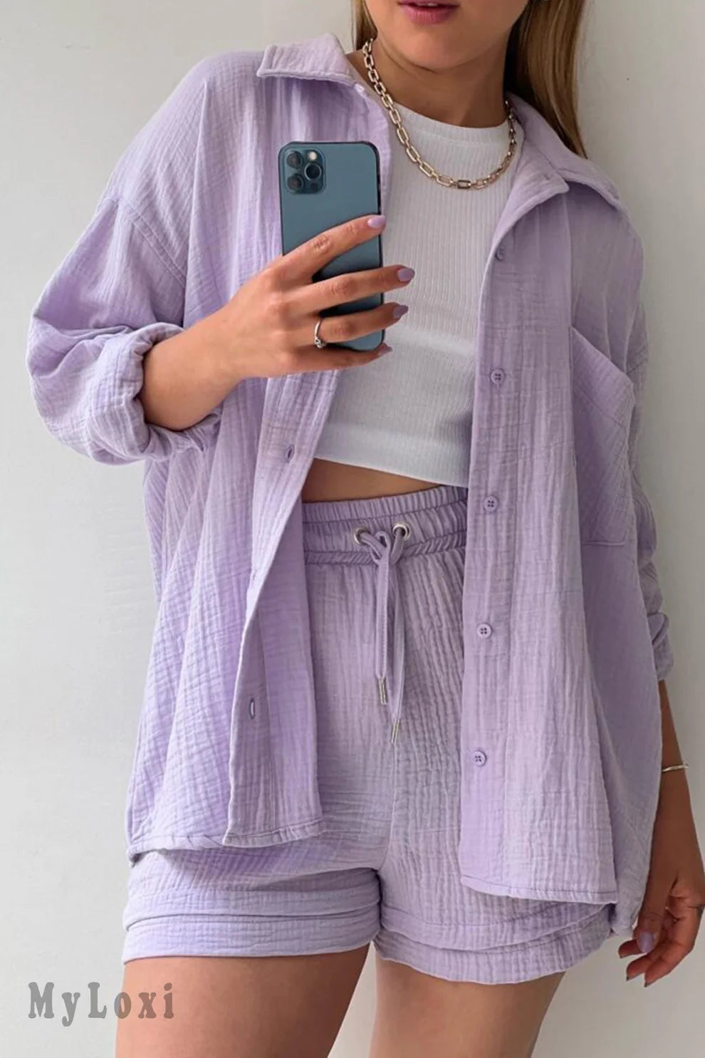 Long-sleeved Shirt Long Set