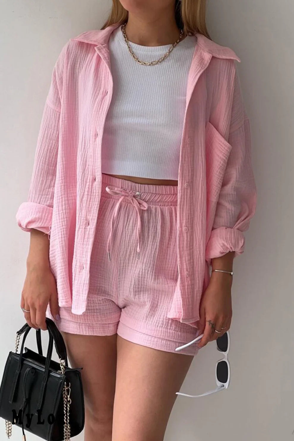 Long-sleeved Shirt Long Set