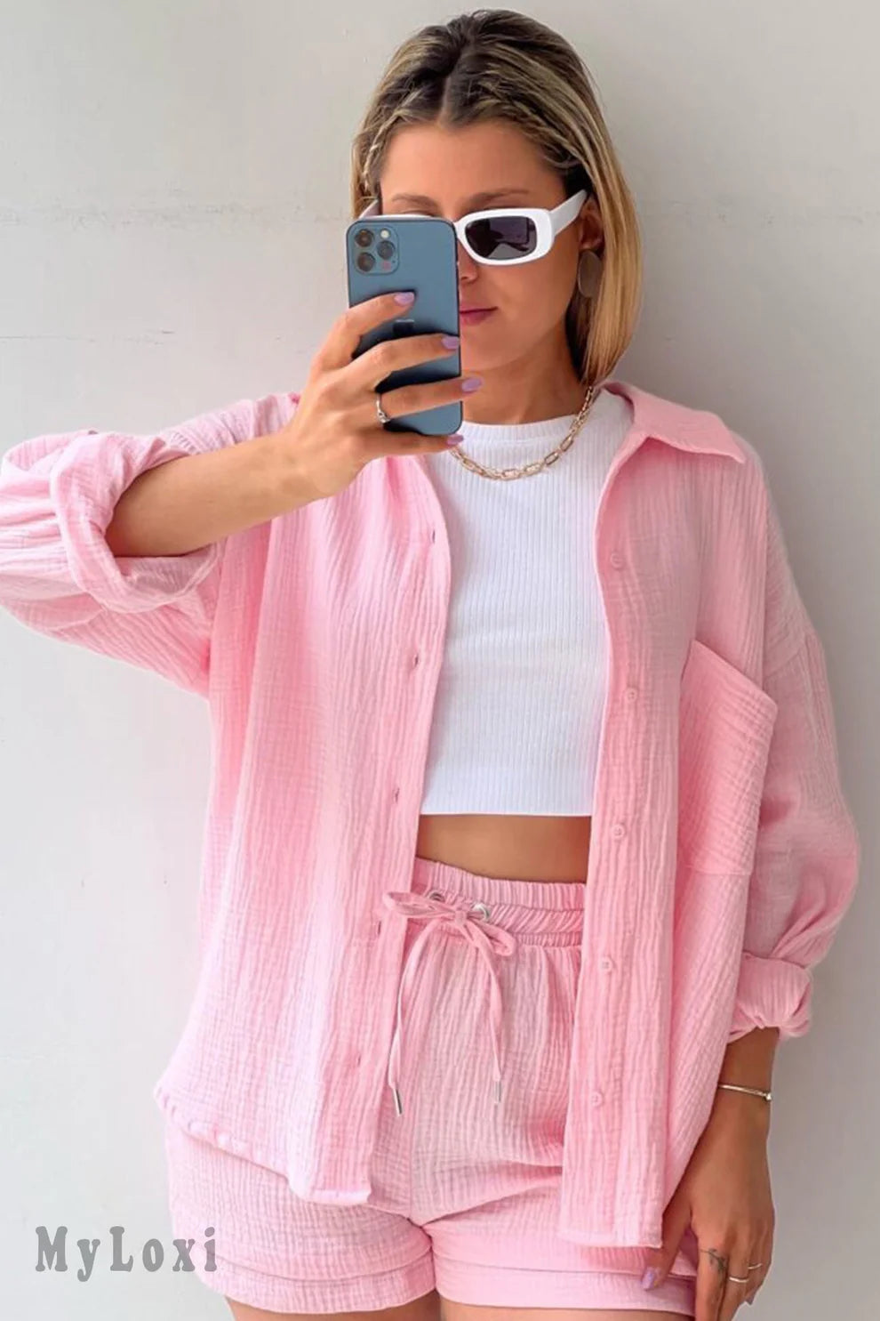 Long-sleeved Shirt Long Set