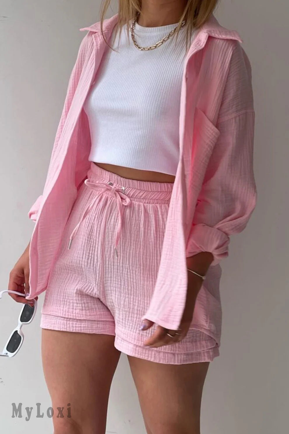 Long-sleeved Shirt Long Set