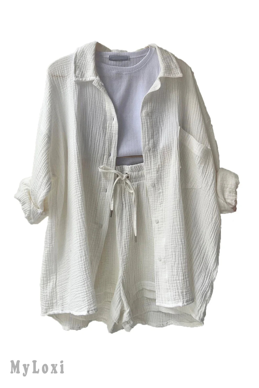 Long-sleeved Shirt Long Set