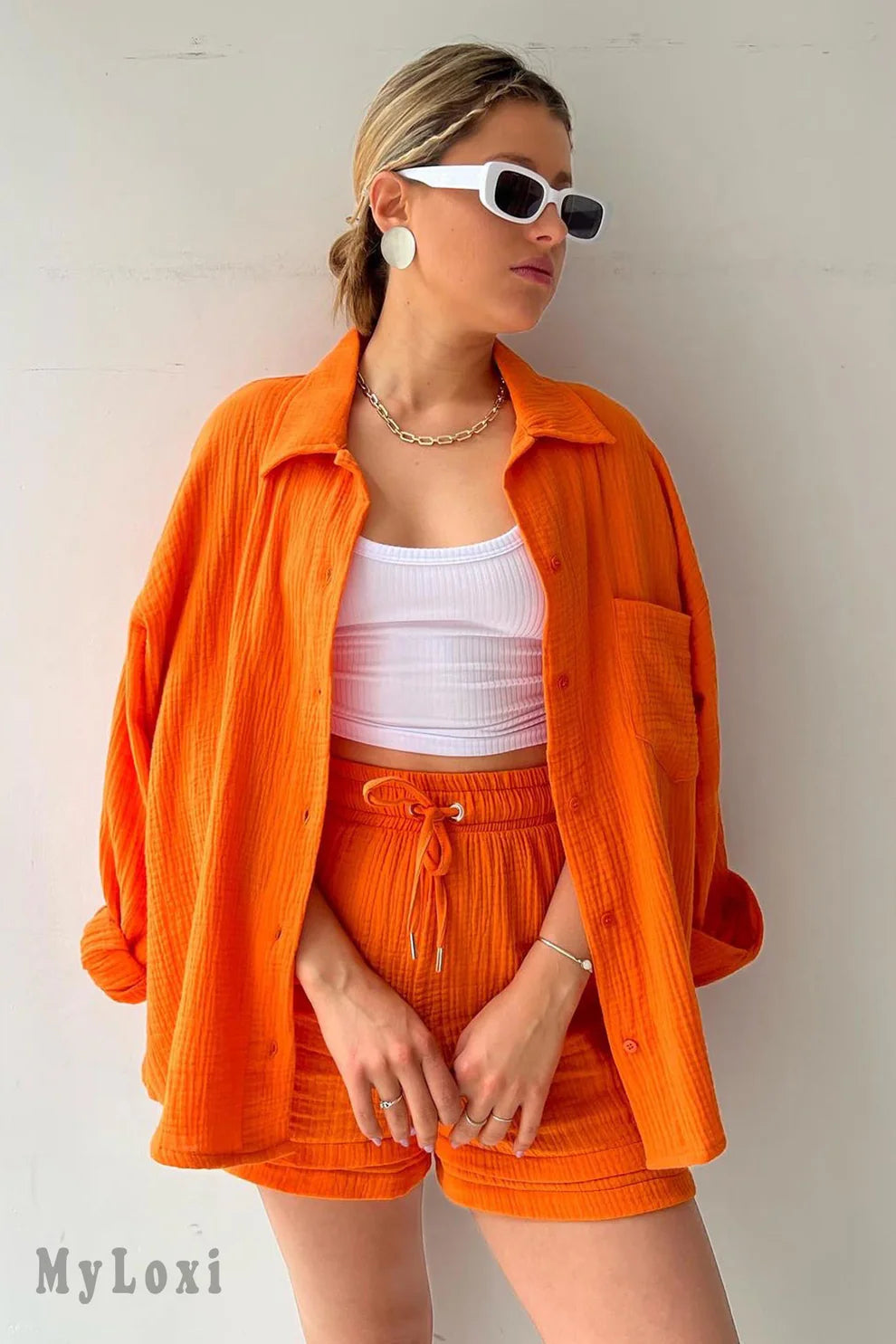 Long-sleeved Shirt Long Set