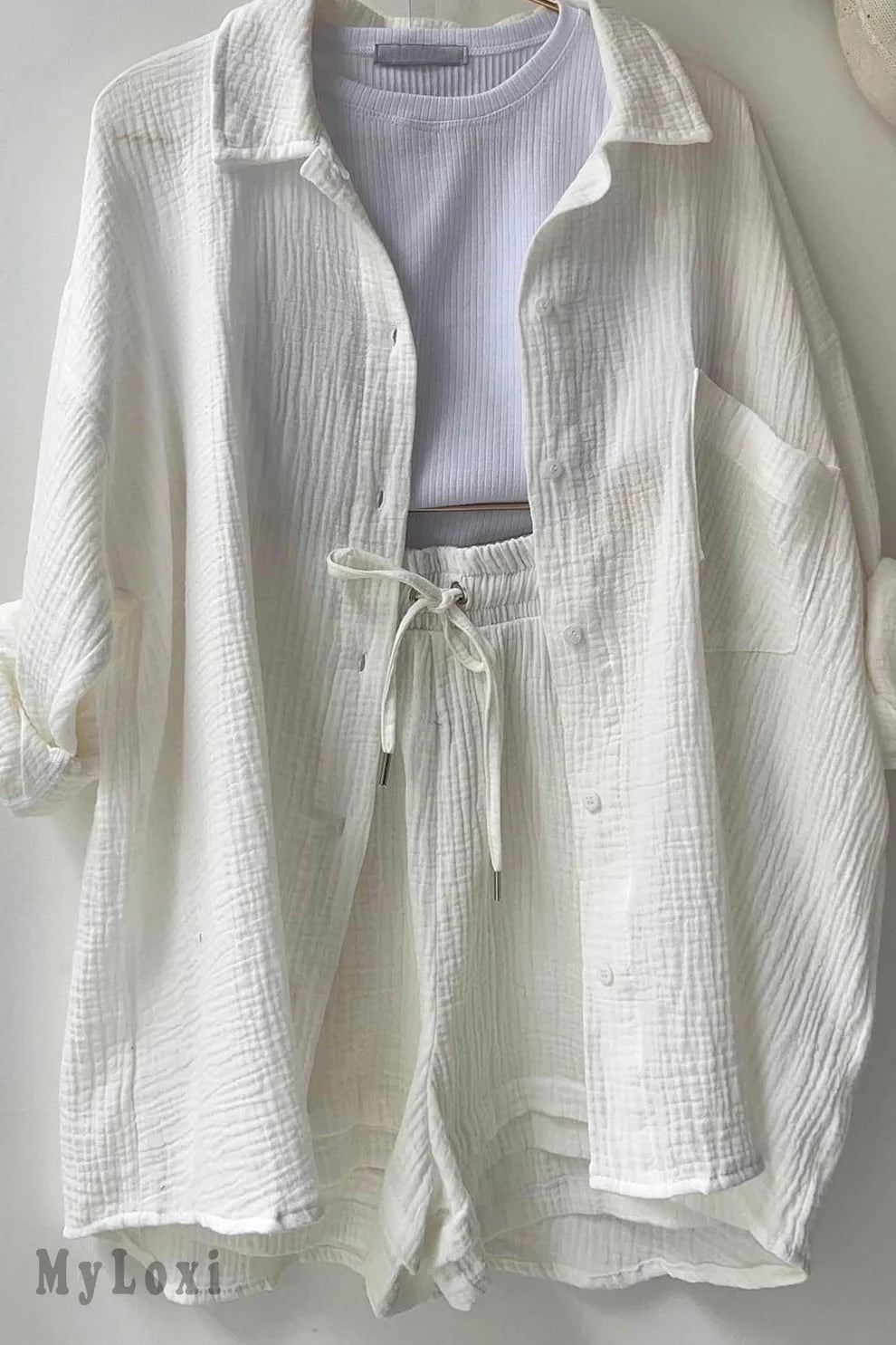 Long-sleeved Shirt Long Set