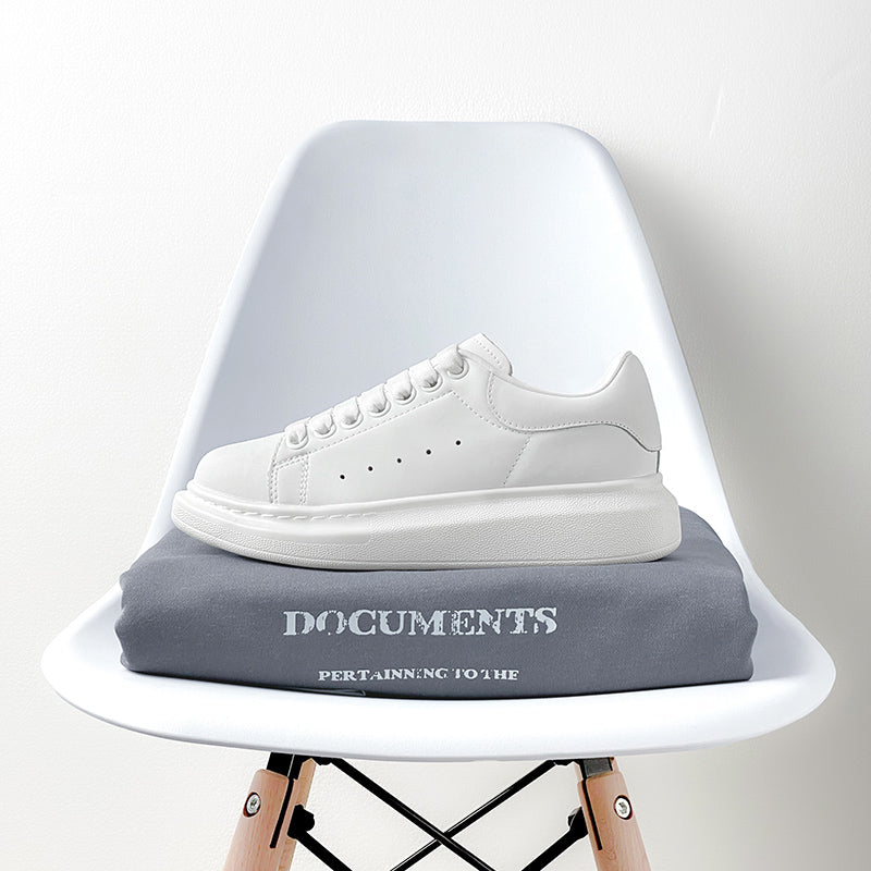 Premium White Platform Trainers | Luxury Leather Sneakers